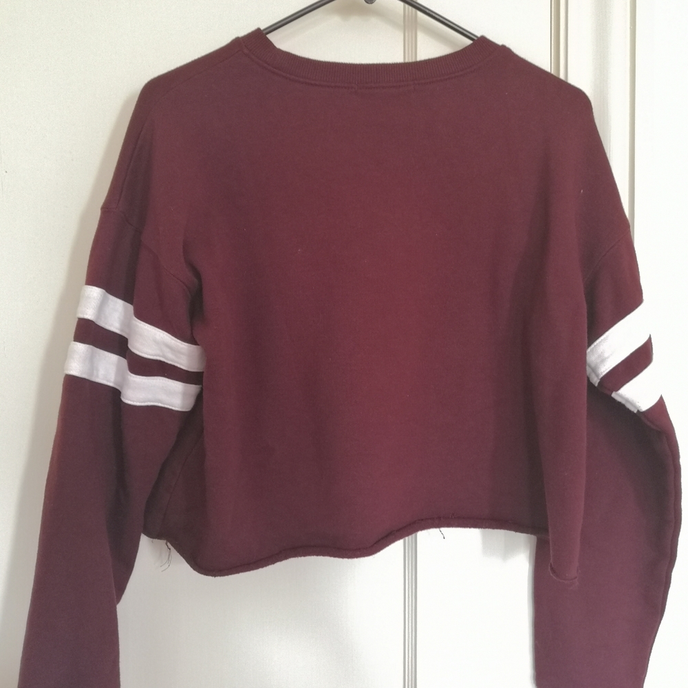 Forever 21 Maroon Cropped Shirt
